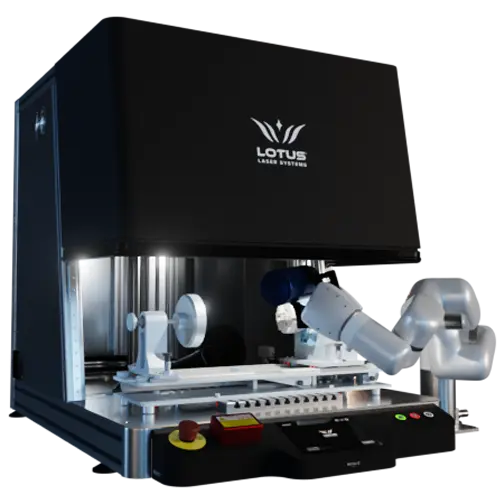 Lotus COBOT automated laser engraving system
