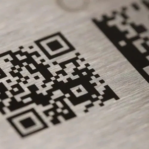 Black anneal QR code laser marking on stainless steel